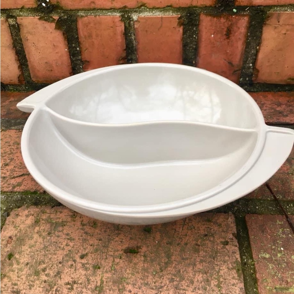 4410 BOWL Melmac Gray Melmac Serving Bowl Divided Curvy Divide Gray Bowl